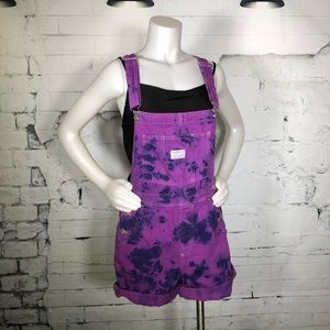 Levi’s Tie Dye Overalls Shorts Purple Shortalls